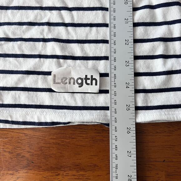 Talbots Women's L T-Shirt Top Striped Sequin Anchor Nautical Coastal Preppy Glam - Picture 9 of 10